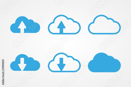 Set of cloud icons