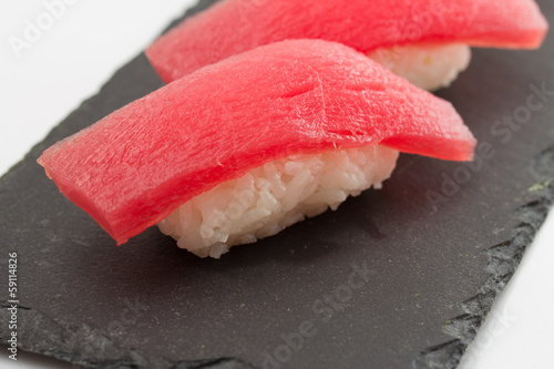 tuna sushi nigiri isolated