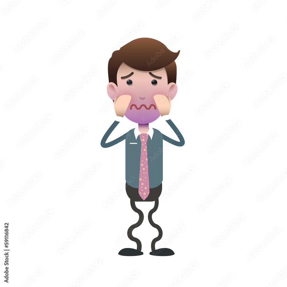 Fear businessman isolated over white background Fear businessman isolated over white background