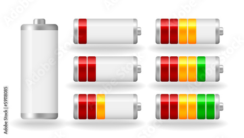 vector glossy battery fullness indicator