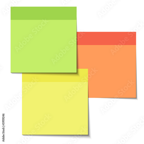 Bright realistic paper stickers with shadows for your design