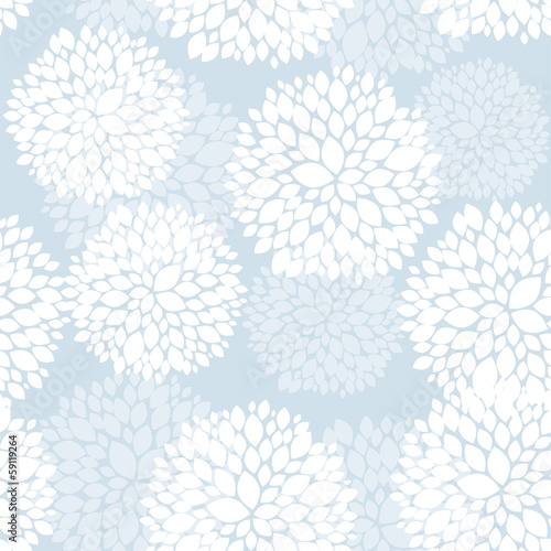 Cute unique floral card in blue and white for winter holidays