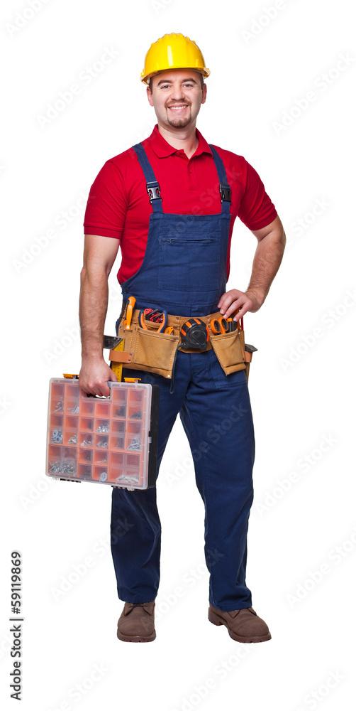 smiling manual worker smiling manual worker