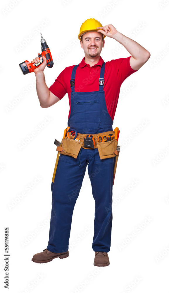 smiling manual worker smiling manual worker