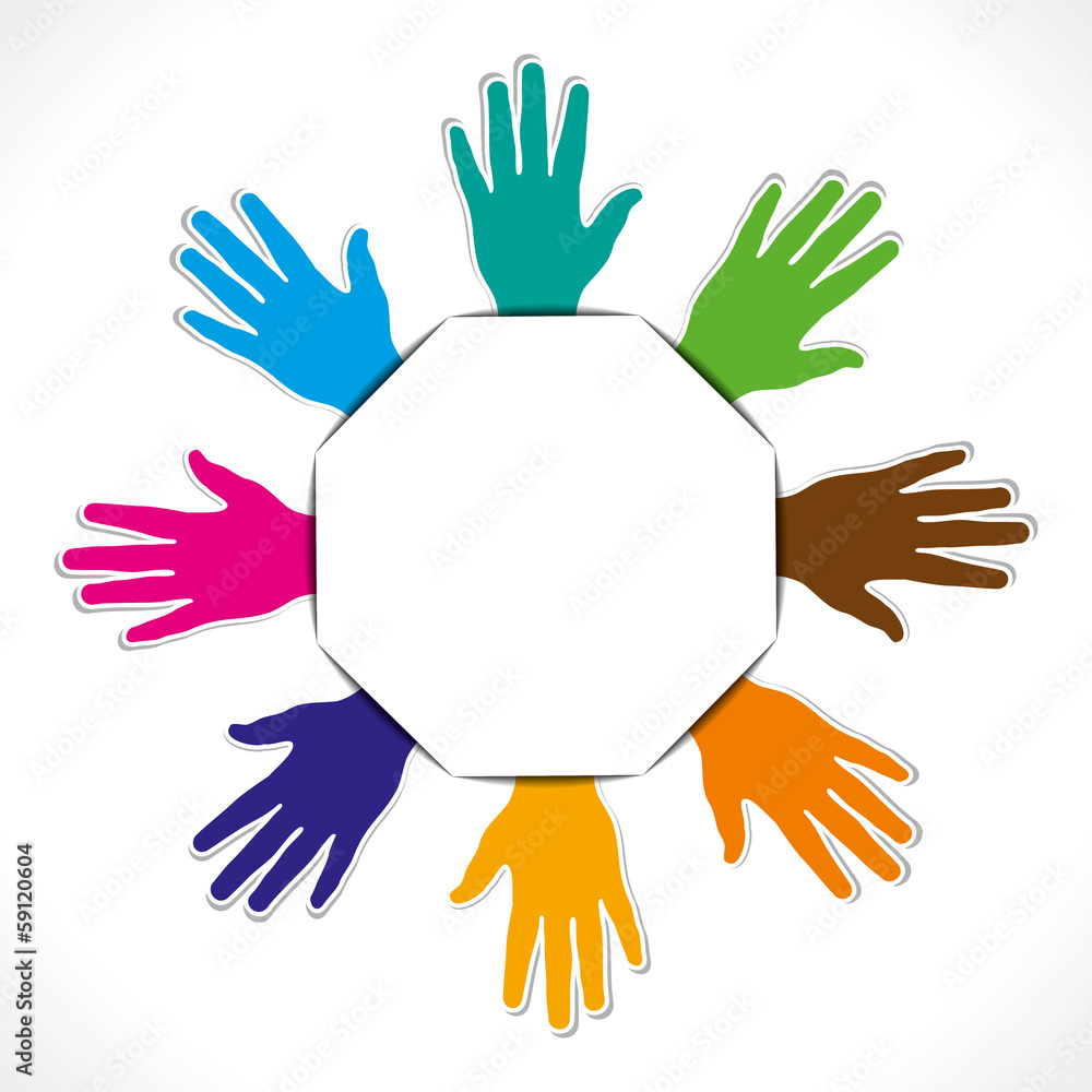 Obraz premium colorful hand arrange in round shape vector