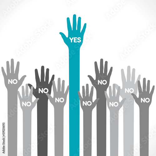 single hand say yes and other is no hand background vector