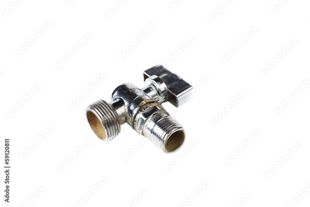 old faucet isolated on a white background old faucet isolated on a white background