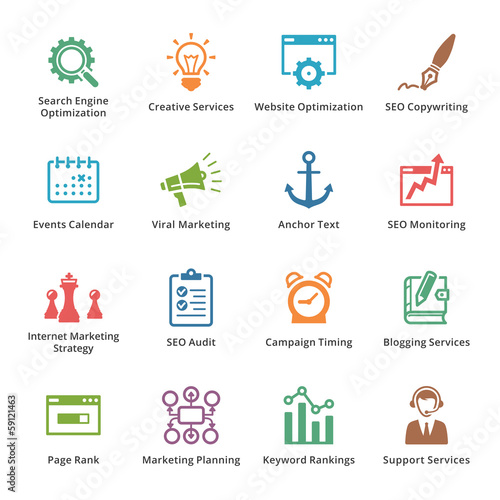 SEO & Internet Marketing Icons - Set 5 | Colored Series