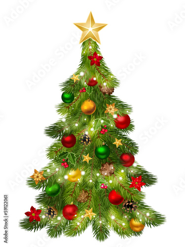 Christmas tree. Vector illustration.