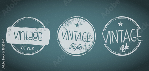 Vintage Stamp and Label - Set of Vector Stamp