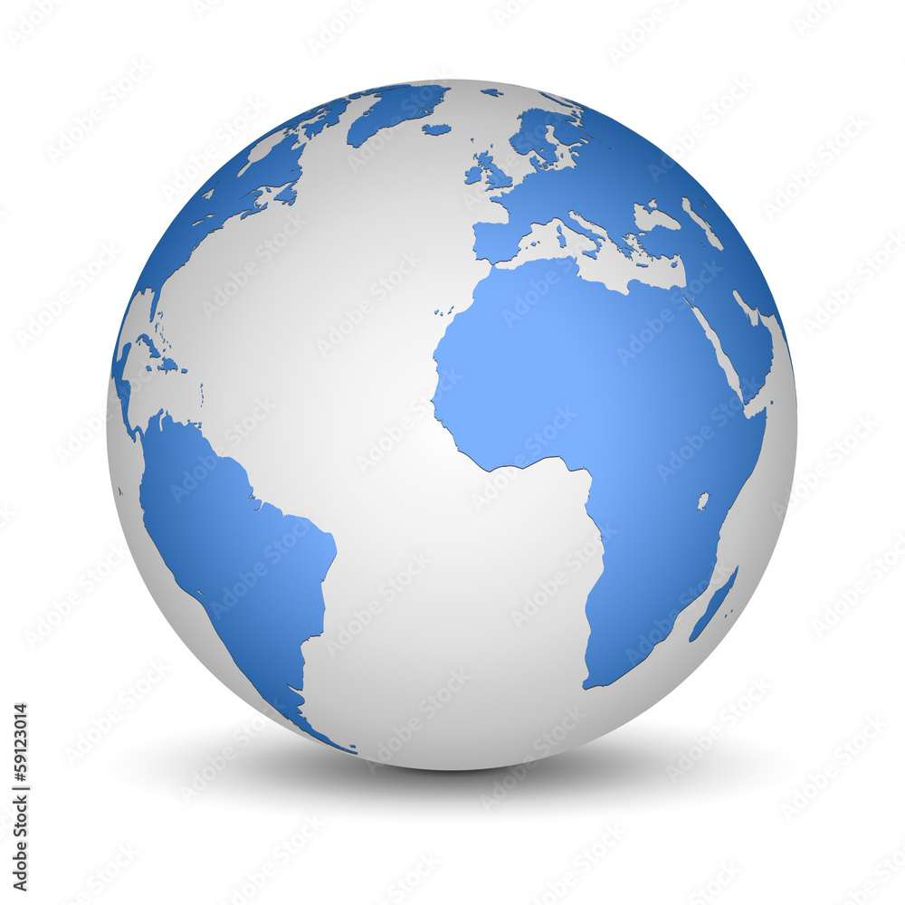 White and Blue globe