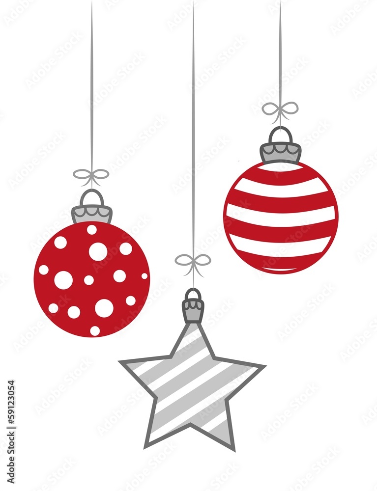 Weihnachtskugeln und Weihnachtsstern Weihnachtskugeln und Weihnachtsstern