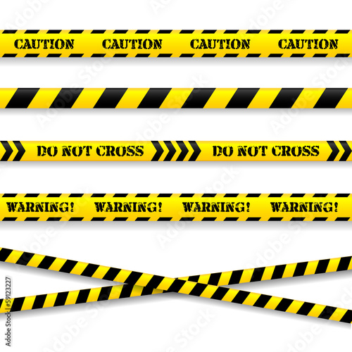 Set of caution tapes. Vector illustration.