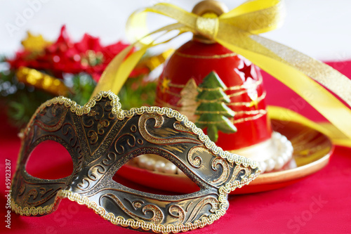 christmas bell and mask for masquerade