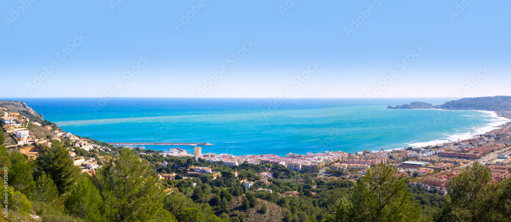Javea panoramic in Alicante aerial view Valencian Community spai