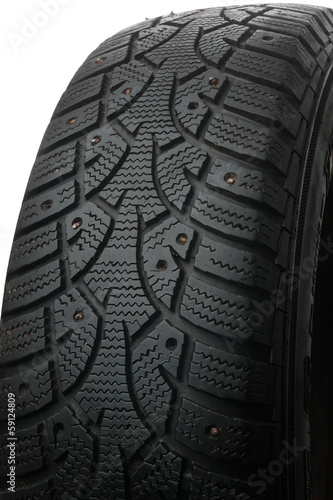 Old winter studded tire photo