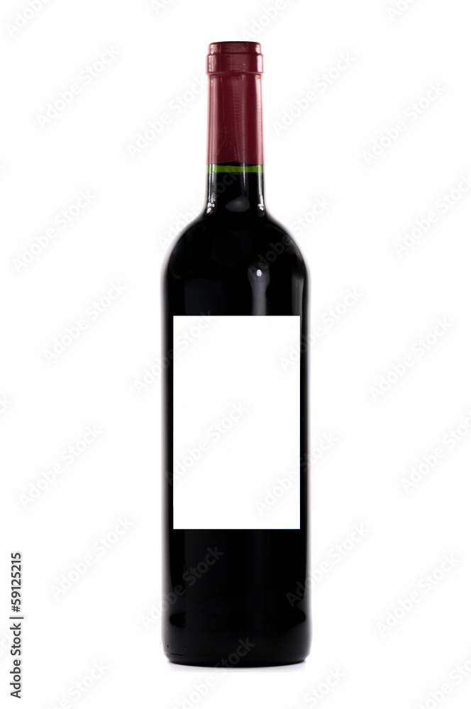 Red wine bottle isolated on white Red wine bottle isolated on white