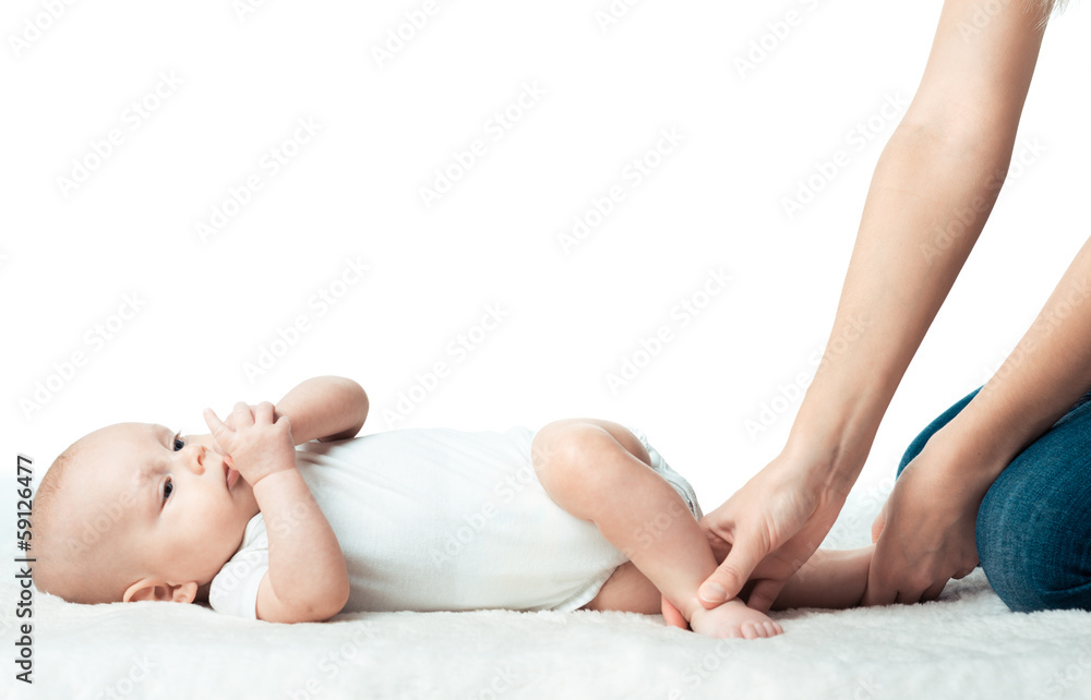 Baby with mum is making massage Baby with mum is making massage