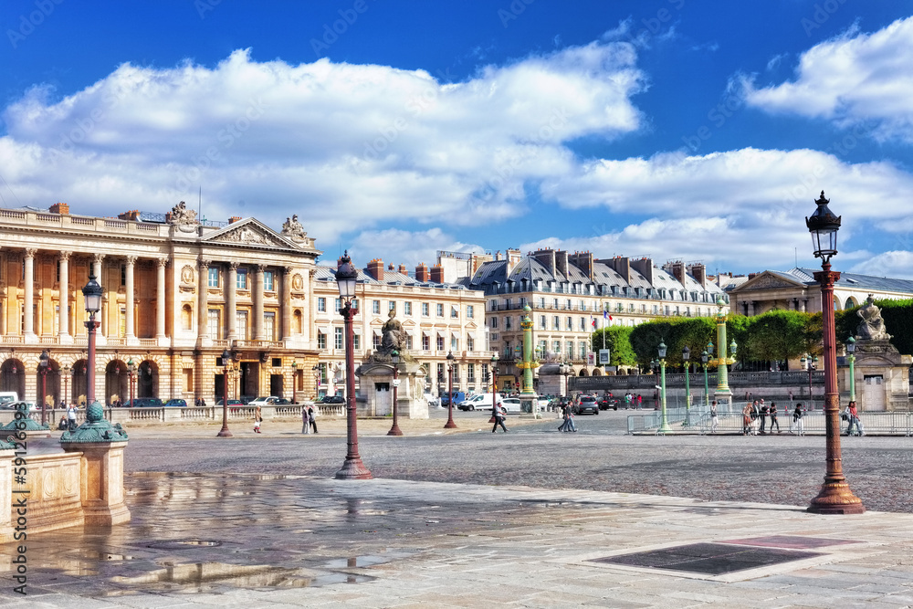 Obraz premium Place de la Concorde at night, Paris, France