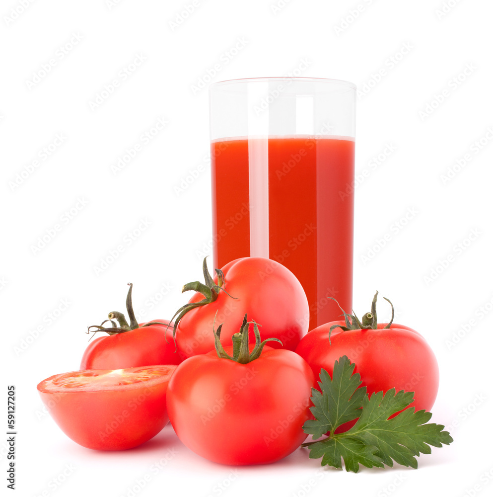Tomato vegetable juice in glass Tomato vegetable juice in glass