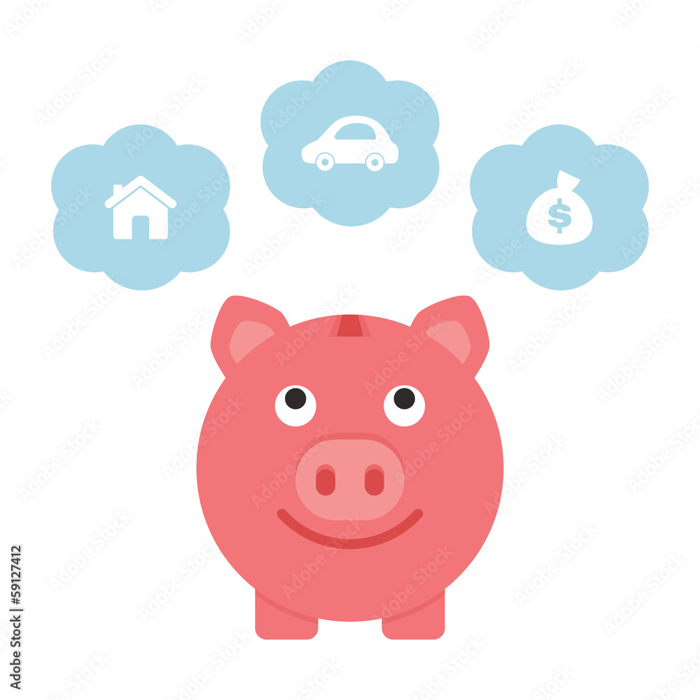 Saving for the future, piggy bank Saving for the future, piggy bank