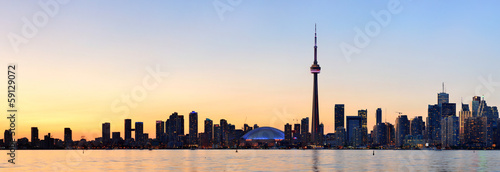 Canvas Print Toronto silhouette panorama