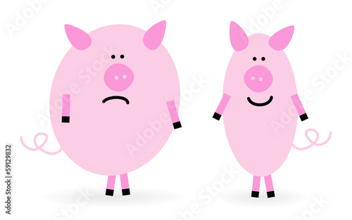 Dickes und dünnes Schwein