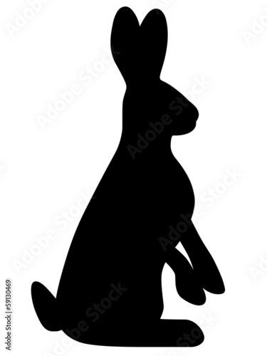Schwarzer Hase, der Männchen macht, Vektor, freigestellt