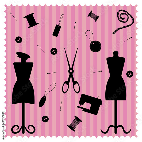 Set of objects for sewing