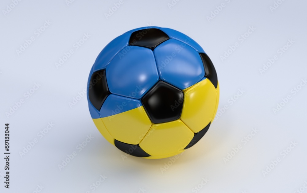 Fototapeta premium Soccer ball with Ukraine flag