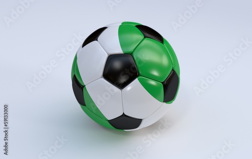 Soccer ball with Nigeria flag