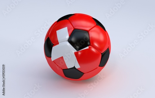 Soccer ball with Switzerland flag