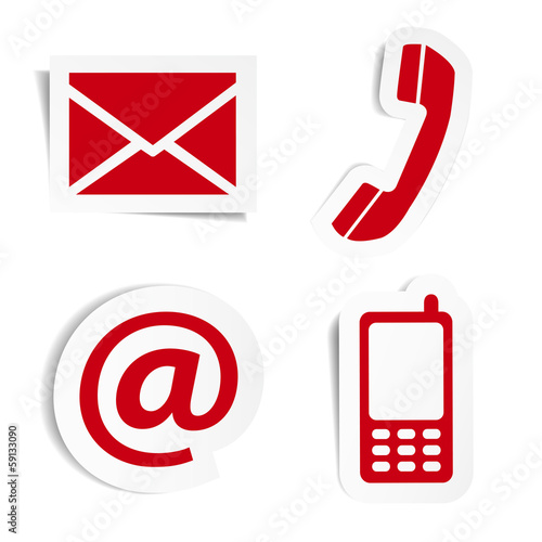Contact Us Red Stickers