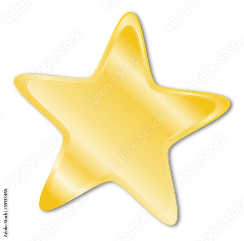 Decorative star with golden frame on a white background