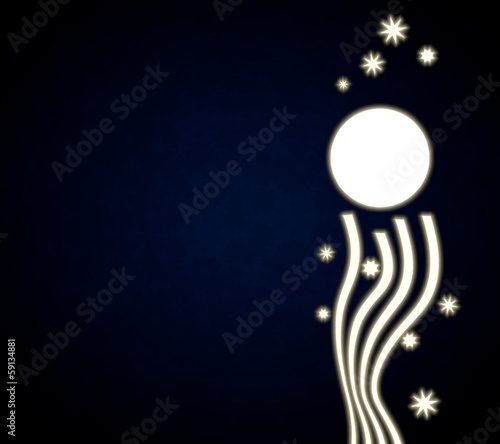 a circle background with stars