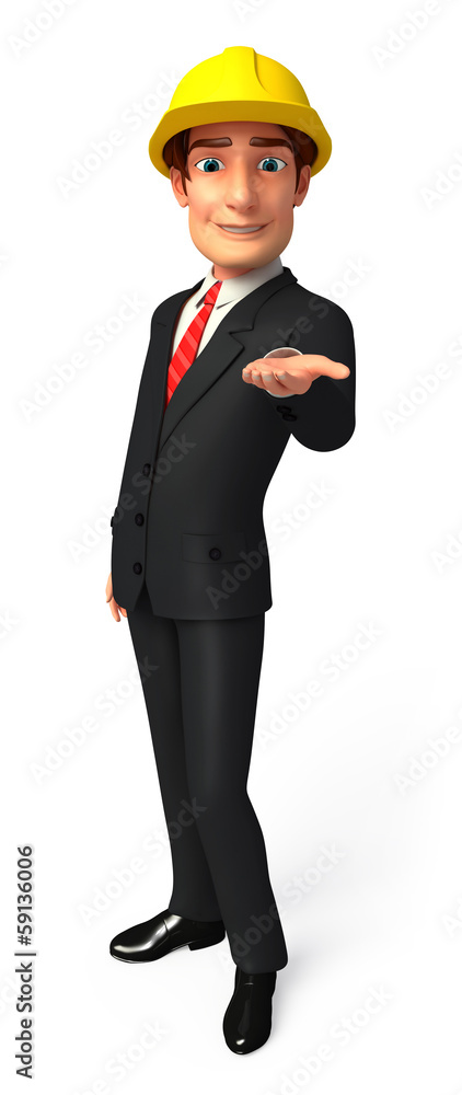 Engineer with presentation Engineer with presentation