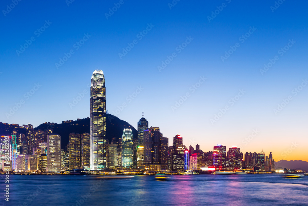 Naklejka premium Hong Kong skyline