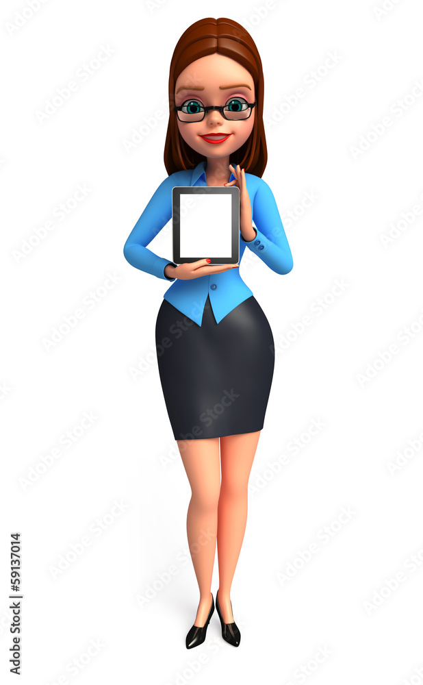 Office smart girl with ipad