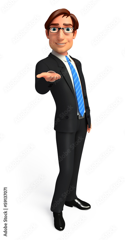Young smart Business man with presentation Young smart Business man with presentation
