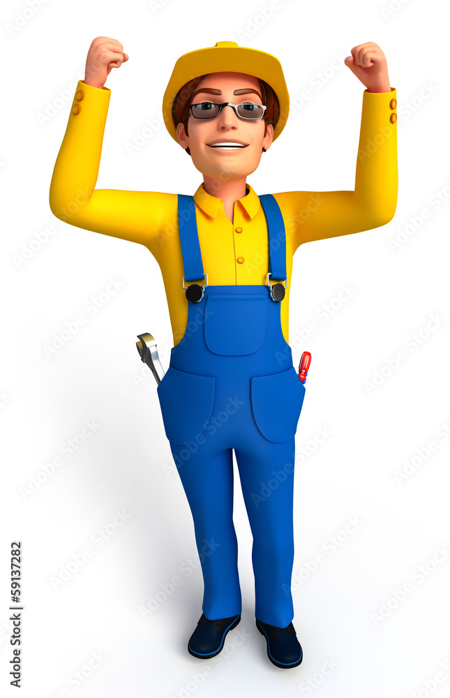 plumber with success & happy plumber with success & happy
