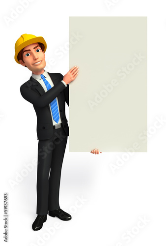 Young Business man with sign