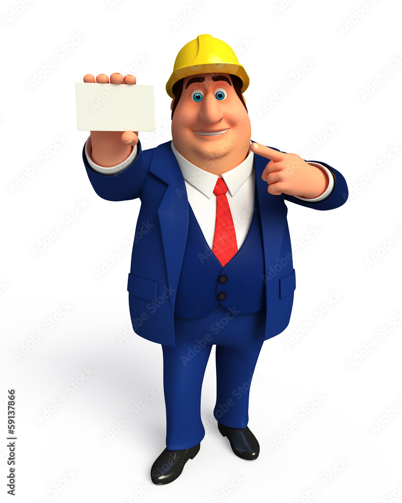 Young Business man with visiting card Young Business man with visiting card