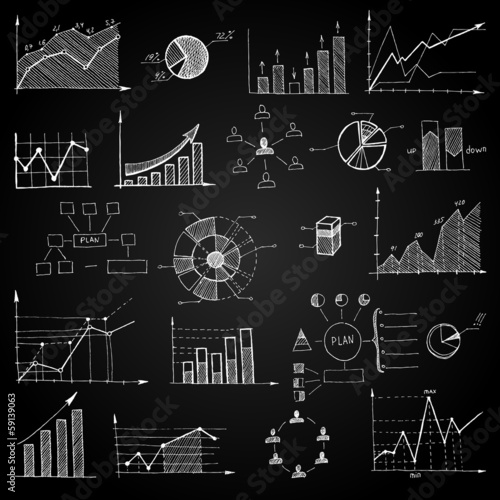 Chalk board doodle web charts