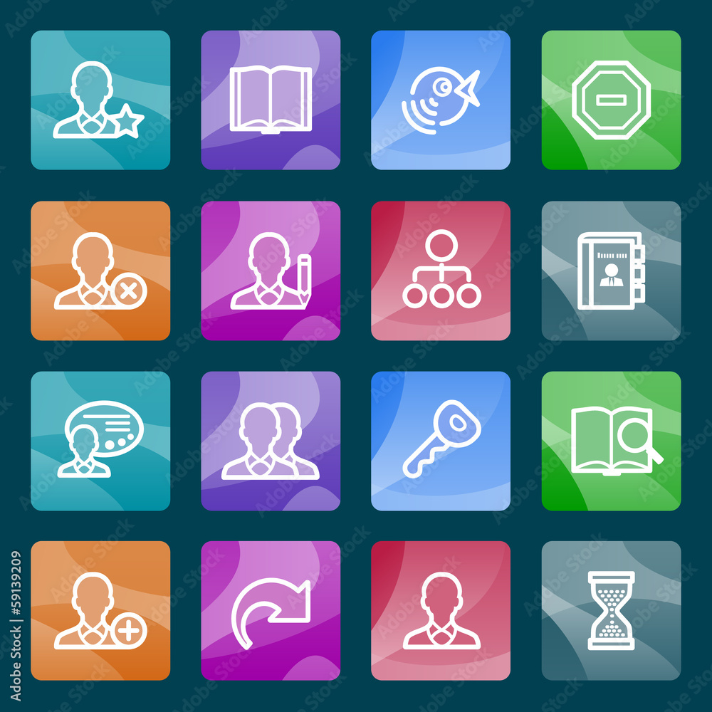 Users white icons on color buttons. Users white icons on color buttons.