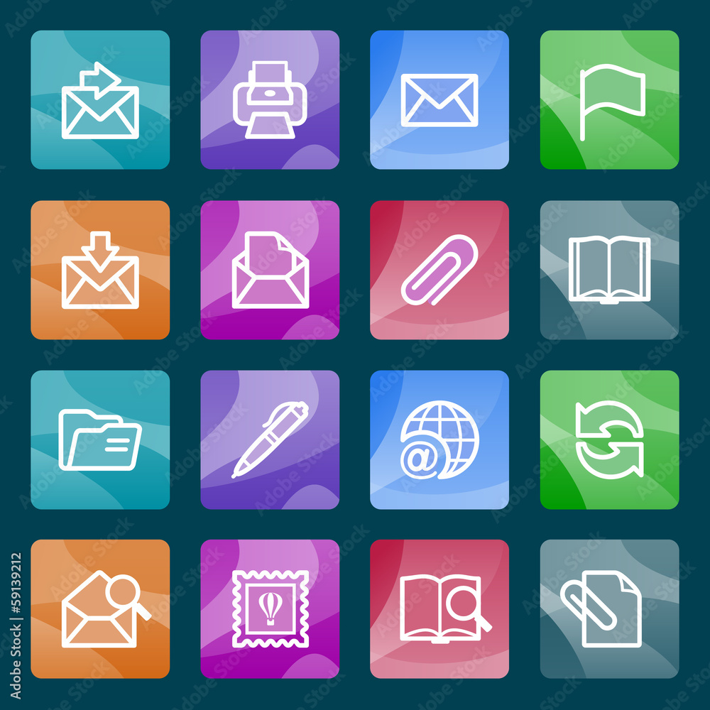 Email white icons on color buttons. Email white icons on color buttons.