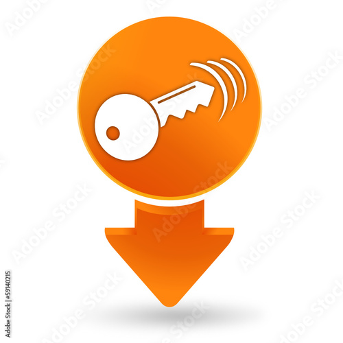 clef à distance sur signet orange