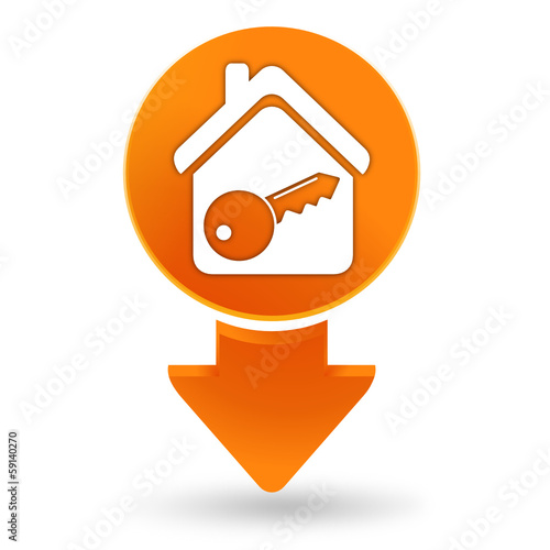 maison fermée sur signet orange