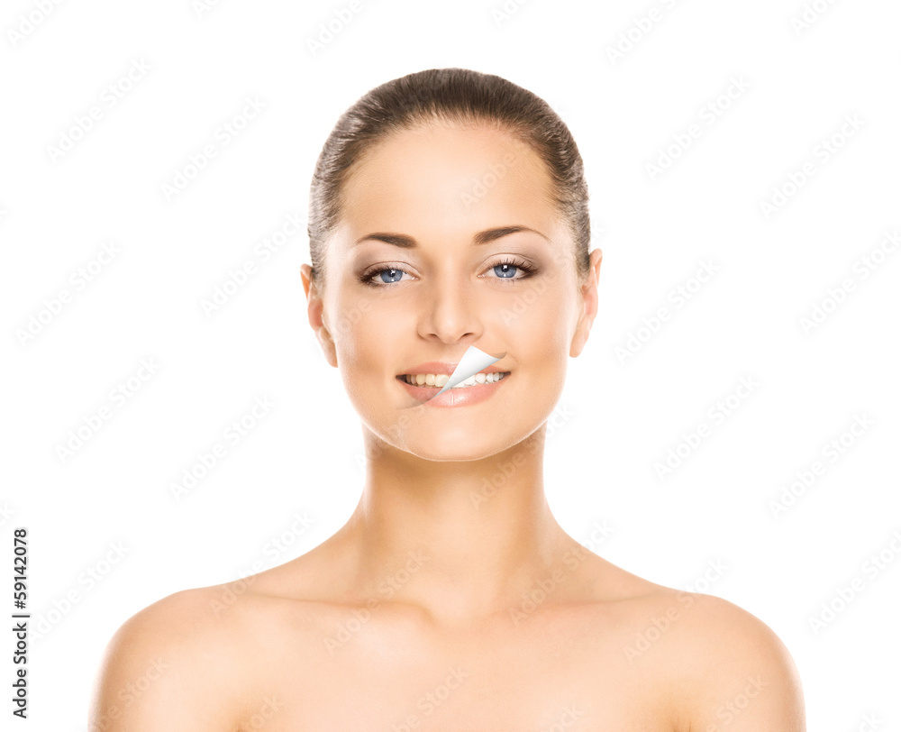 Portrite of a young woman smiling in makeup Portrite of a young woman smiling in makeup