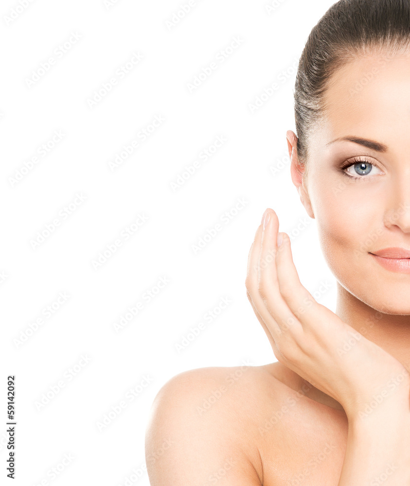 Close-up portrait of a healthy woman posing in makeup Close-up portrait of a healthy woman posing in makeup