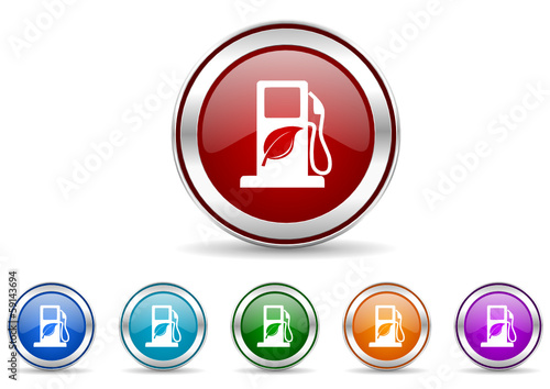 biofuel icon vector set